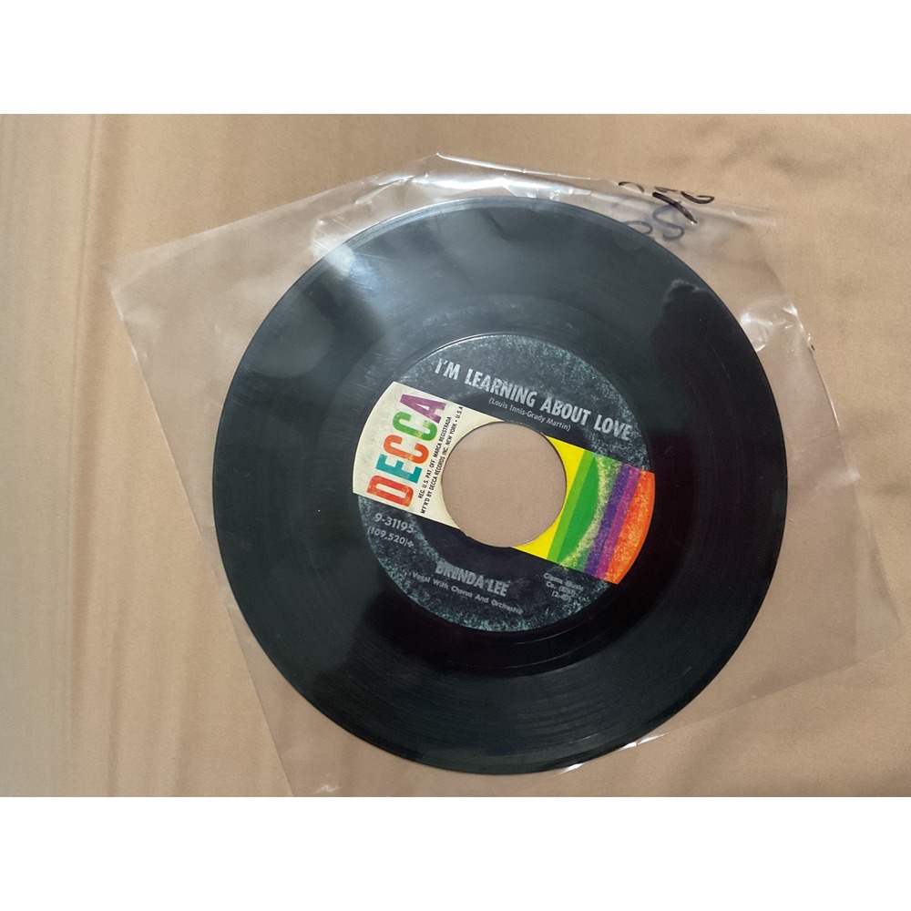 Decca Vinyl 45 RPM Record 7" Black Good Emotions Brenda Lee 9-31195 Vintage